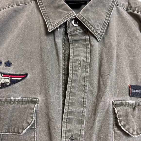 HARLEY DAVIDSON MEN'S  BUTTON UP GREEN SHIRT - Picture 4 of 13